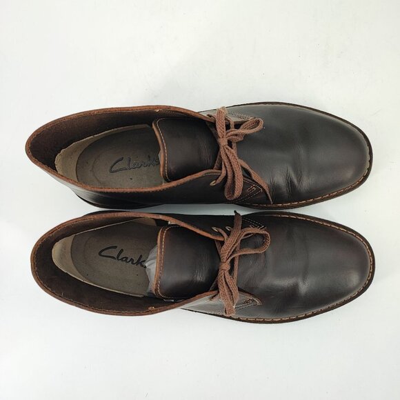 Clarks Men's Bushacre Brown Leather Boots Size 11 - Picture 4 of 8
